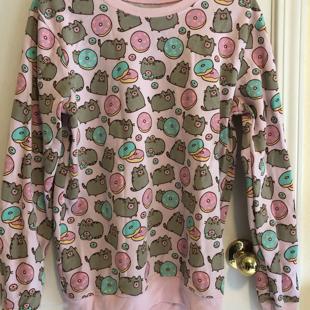 Adorable Pusheen pink donut sweater